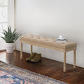 Dycanpo 44'' End of Bed Bench, Vintage Upholstered Bench for Entryway, Wheat