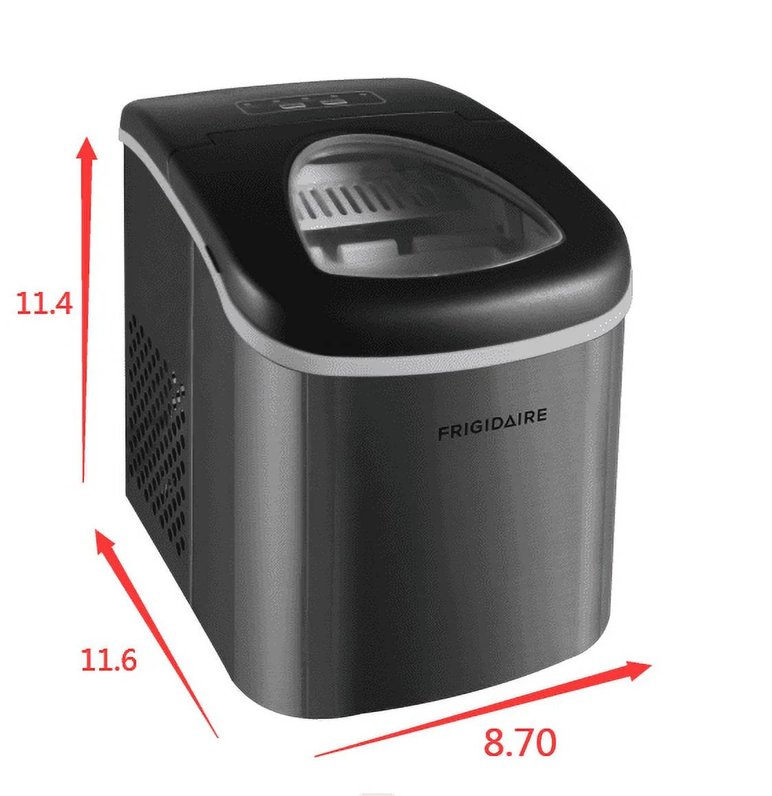 Frigidaire, 26 lbs. Ice Maker, Bullet-Shaped Ice, Stainless Steel, EFIC130