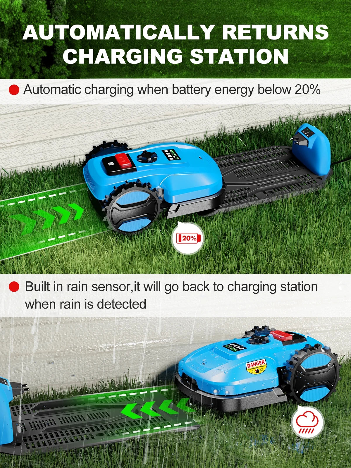 ACFARM 20V 4.0Ah Robotic Lawn Mower 1/4 Acre (Battery & Charger Included)