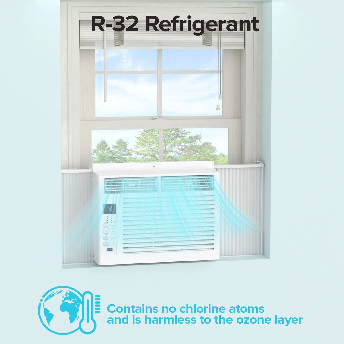 KISSAIR 10,000 BTU U Shaped Window Air Conditioner with Remove Control , for Room AC Unit 6 Modes &3 Fan Modes , Cools up to 450 Sq. Ft