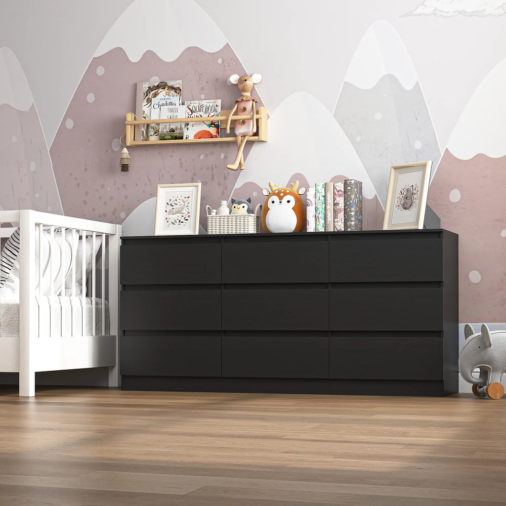 Resenkos Mid Century Modern 8 Drawer Dresser for Bedroom with Hidden Handle White