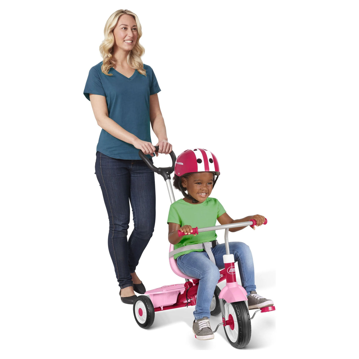 Radio Flyer, 3-in-1 Stroll 'N Trike, 3 Stages Grows with Child, Pink Tricycle