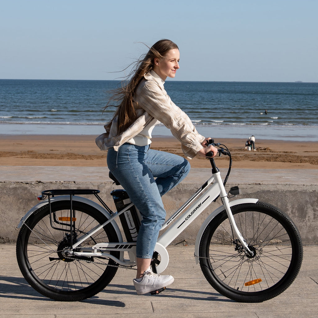 COLORWAY 26" Electric Bike for Woman, 500W Powerful Motor, 36V 12AH Removable Battery E Bike, , Max. Speed 19.9MPH Electric Bicycle UL2849