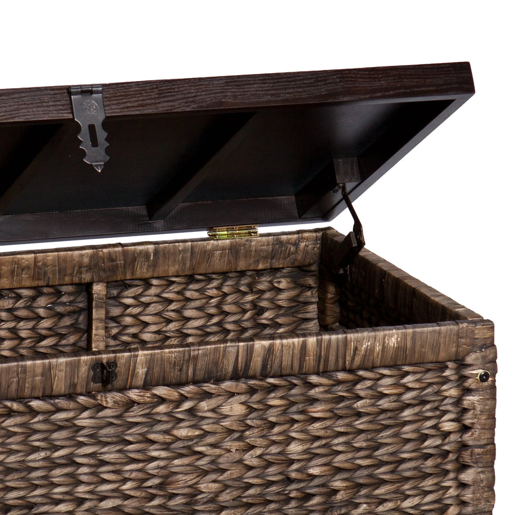 Samford Water Hyacinth Storage Trunk, Blackwashed with Espresso