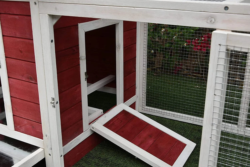 77" Solid Wood Backyard Chicken Coop with 2 Nesting Boxes