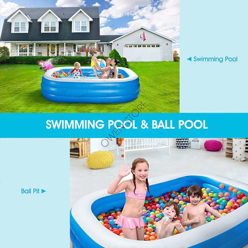 92"x56"x20"Outdoor Inflatable Swimming Pool Full-Sized Kiddie Lounge Pool
