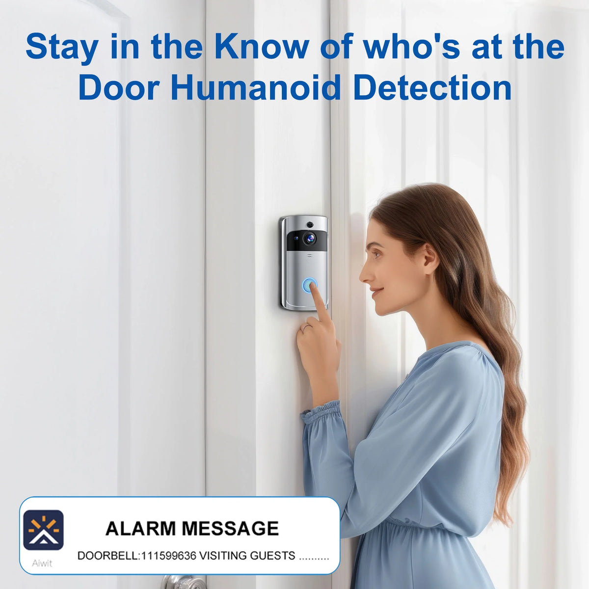 2PCS Ring & Video Doorbell with Camera Wireless WiFi Security Phone Bell 720PHD Video Doorbell Camera, Wireless Doorbell Camera with Chime