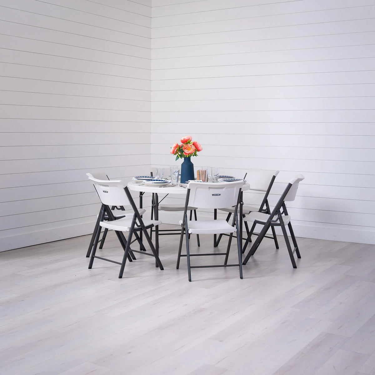 Lifetime 48 inch Round Nesting Table, Indoor/Outdoor Light Commercial Grade, White (81111)