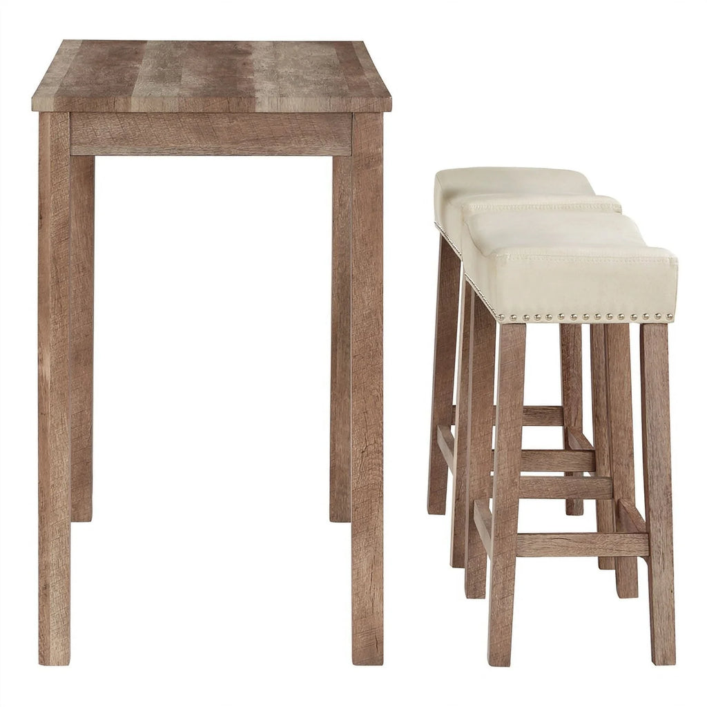 Celina 3PC Counter Height Dining Set in Engineered Wood Natural Brown