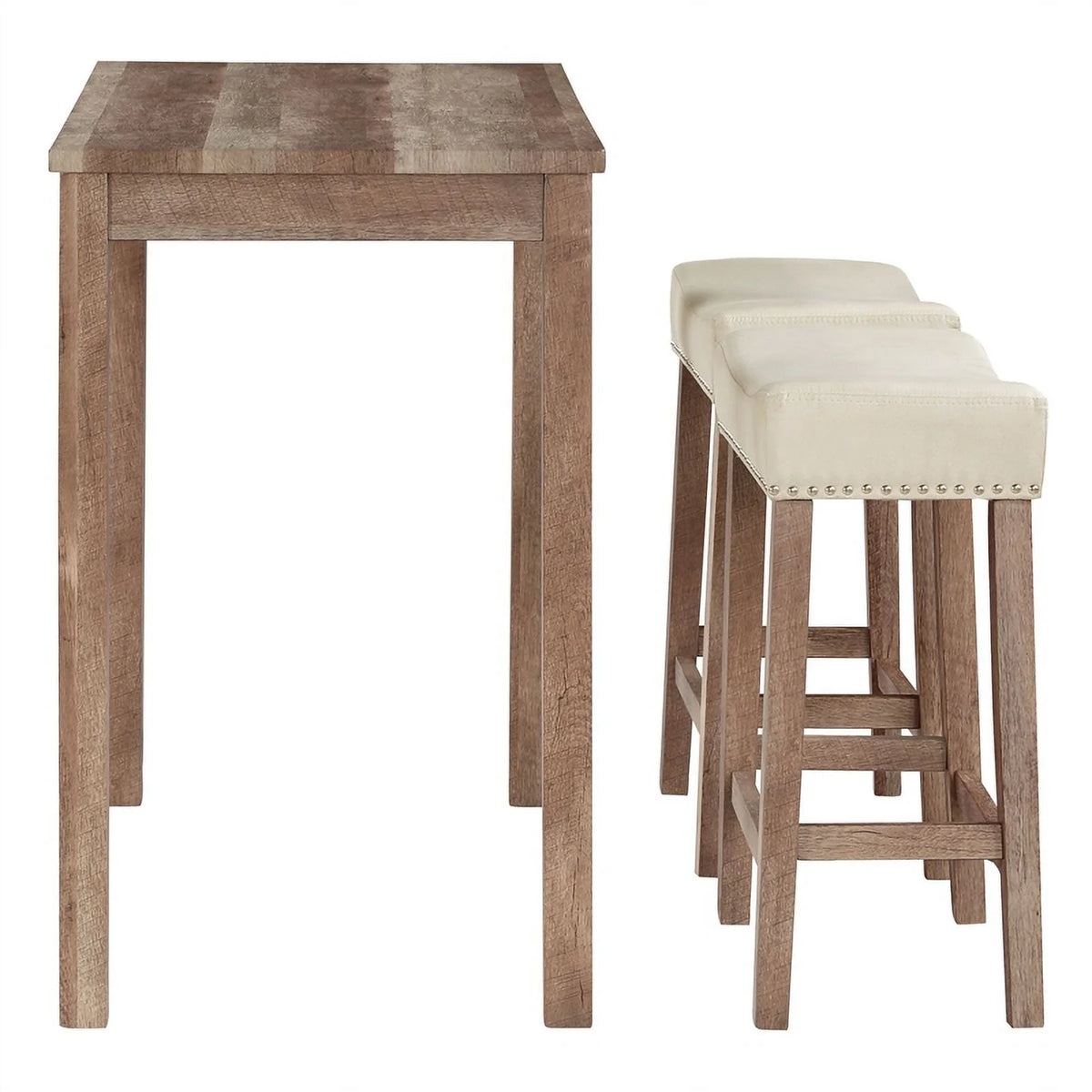 Celina 3PC Counter Height Dining Set in Engineered Wood Natural Brown