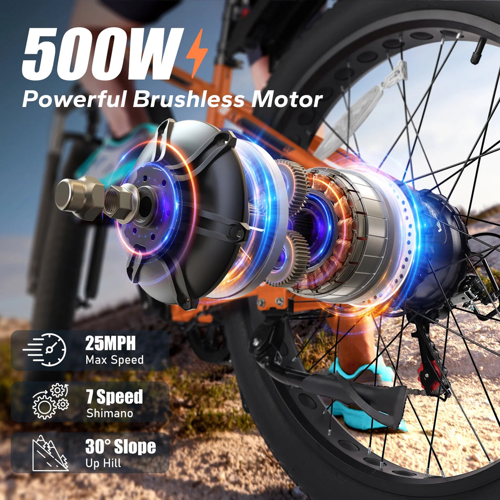 VARUN Electric Bike for Adults, 26" Fat Tire Ebike with Peak 750W 48V 13AH Battery, Electric Mountain Bicycle for Men & Women with 25MPH 50Miles
