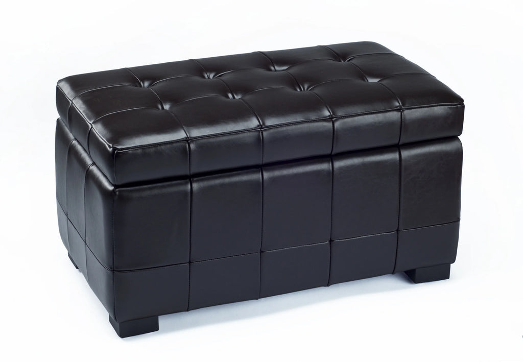SAFAVIEH Small Manhattan Rustic Tufted Storage Bench, Brown
