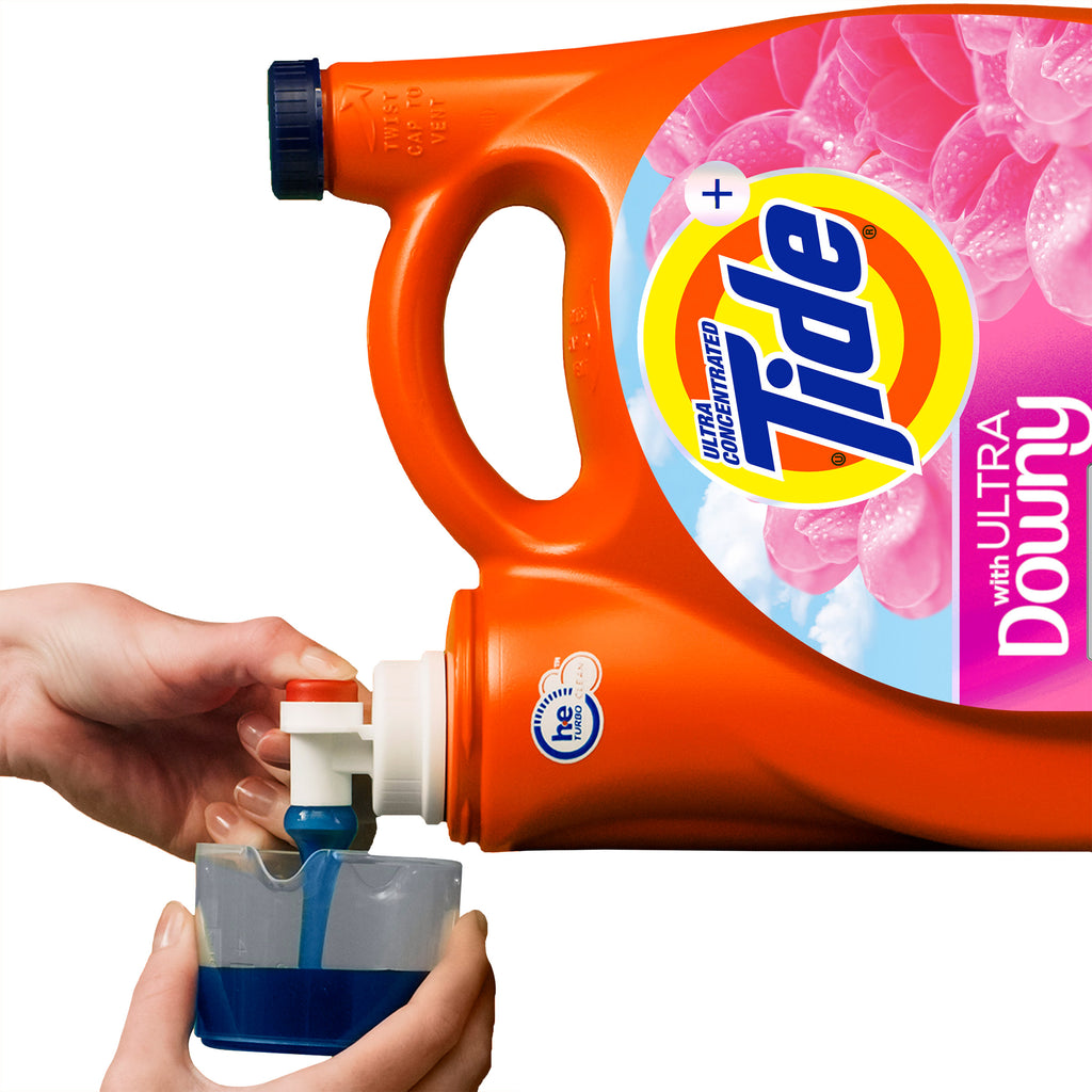 Tide Plus with Ultra Downy Liquid Laundry Detergent, April Fresh, 100 Loads, 128 fl oz