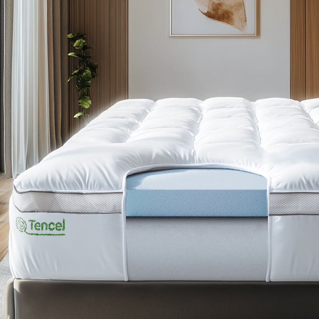 Viscosoft Hybrid Lux Dual Layer Mattress Topper - Twin Size 4 Inch - CertiPUR-US Certified Gel Memory Foam