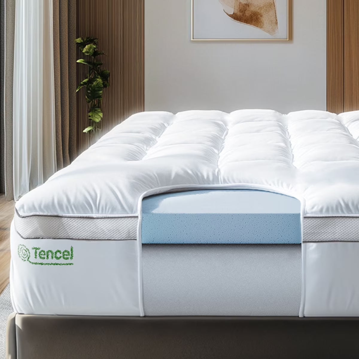 Viscosoft Hybrid Lux Dual Layer Mattress Topper - Twin Size 4 Inch - CertiPUR-US Certified Gel Memory Foam