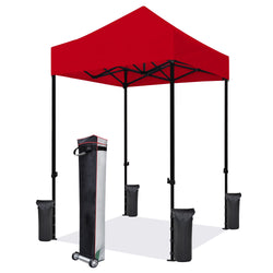 Eurmax 5x5 Pop up Canopy Outdoor Heavy Duty Tent,Ruby