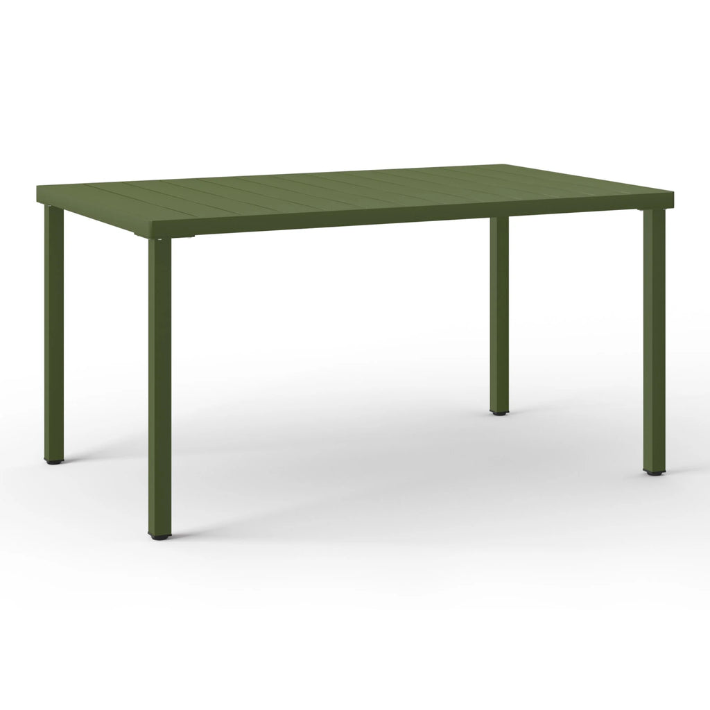 WestinTrends Playa 59" Iron Metal Outdoor Rectangular Patio Dining Table For 6, Olive Green