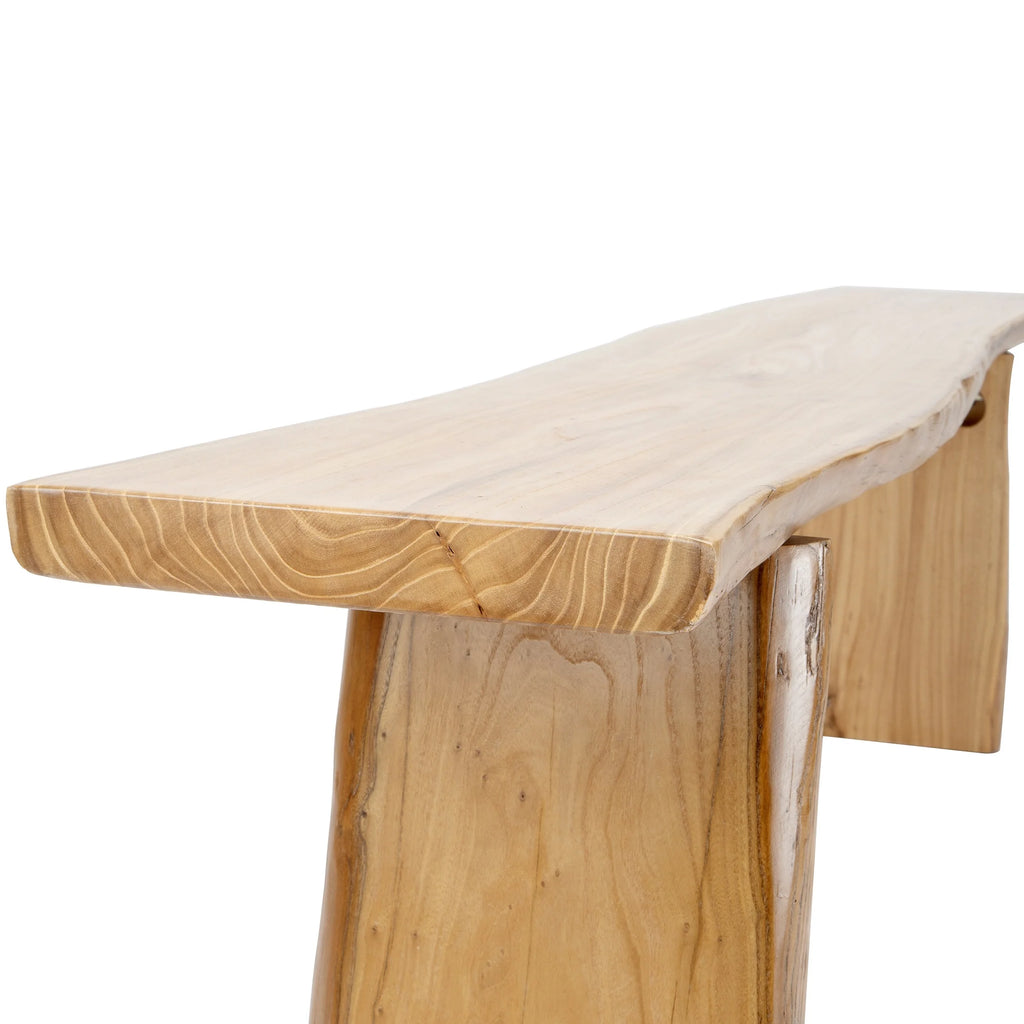 WILK Live Edge Wooden Dining Bench, Construction Farmhouse Kitchen Bench with Natural Wood for Home and Kitchen,Entryway Solid Wood Bench for  Dining Room,Living Room and Outdoor (63'' Long, Elm)