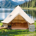 Canvas Bell Yurt Tent, 4-Seasons Shelter with Stove Jack & Waterproof, Luxury Camping Tent for Family Outdoor Adventures, 6-8 Person Use
