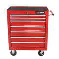 7-Drawer Rolling Tool Chest, Metal Tool Storage Organizer Cart with Locking System and Wheels, Multifunctional Mechanic Tool Cart for Garage, Warehouse, Workshop, Repair Shop, Red