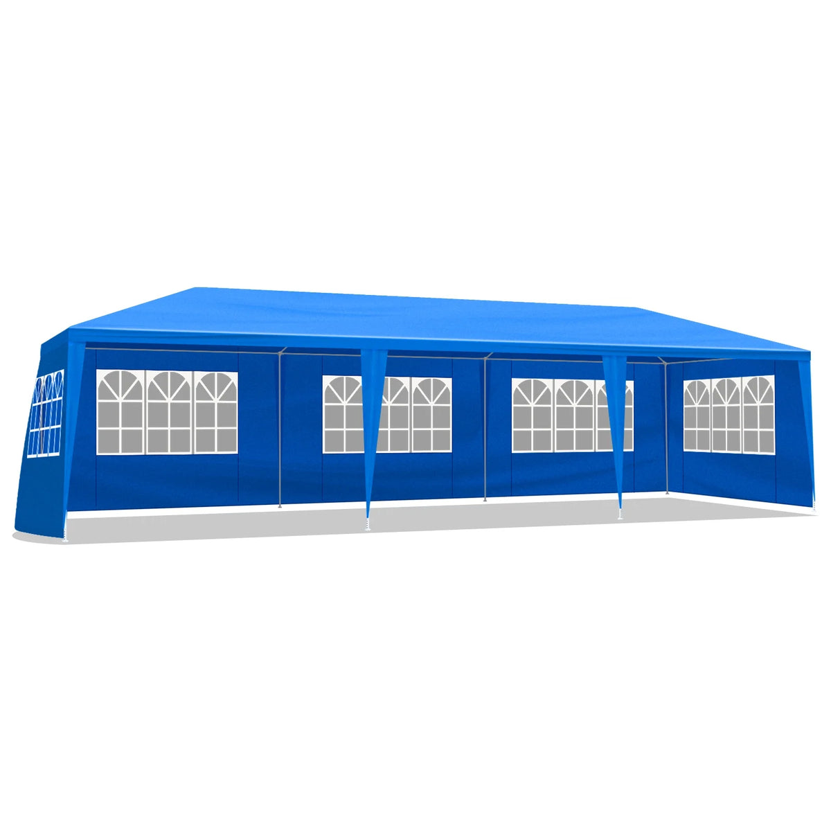 10'x30' Outdoor Party Tent with 8 Removable Sidewalls - Waterproof Canopy Patio Wedding Gazebo for Backyard Events, Blue