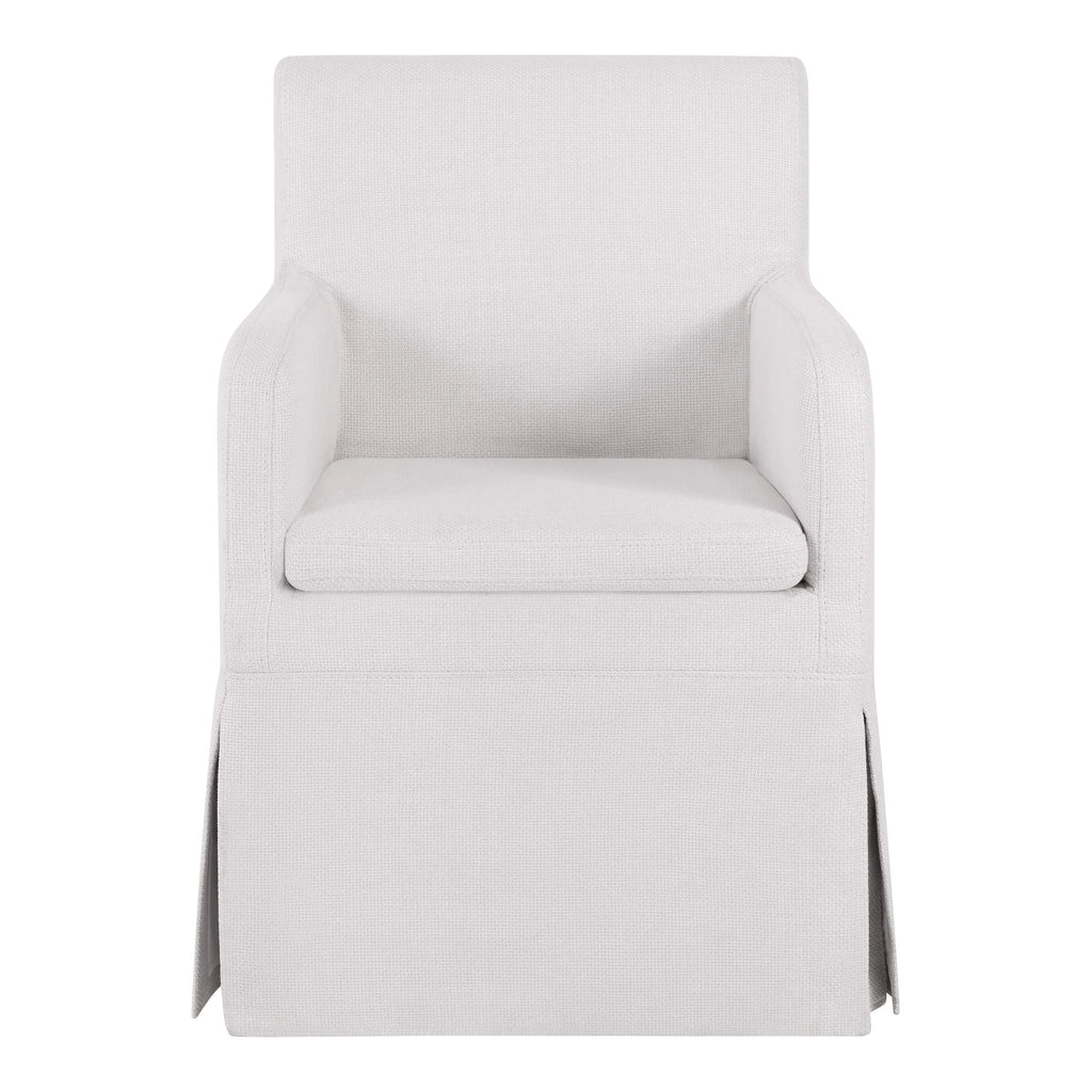 My Texas House Wren Slipcover Dining Chair with Rolling Caster Wheels, Cream
