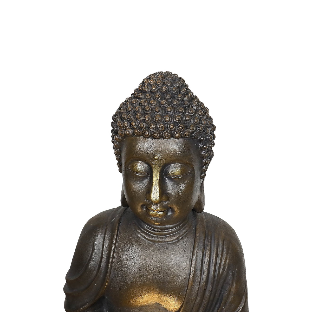 33" H Buddha Outdoor Water Fountain with LED Lights and Pump,Zen Style Relaxing Garden Fountain Waterfall for Patio, Porch and Yard Decor