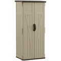 Suncast 22 Cubic Feet All-Weather Vertical Tall Outdoor Storage Shed, Brown