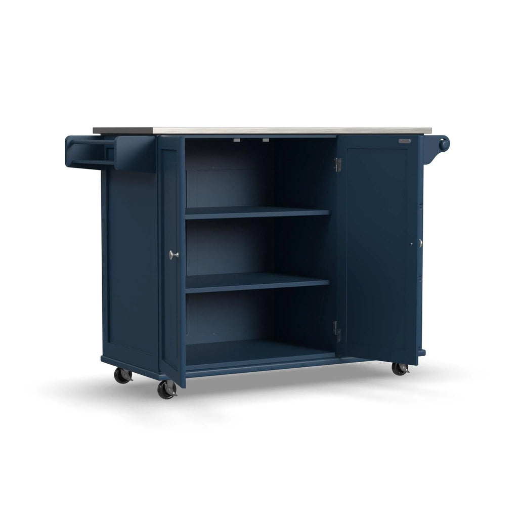 Homestyles Dolly Madison Engineered Wood Kitchen Cart in Sage Green/Nickel