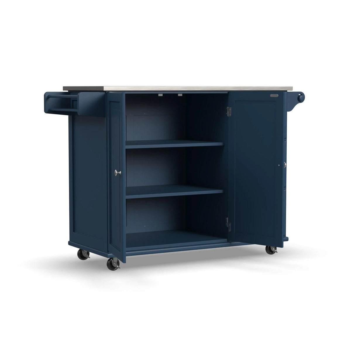 Homestyles Dolly Madison Engineered Wood Kitchen Cart in Sage Green/Nickel