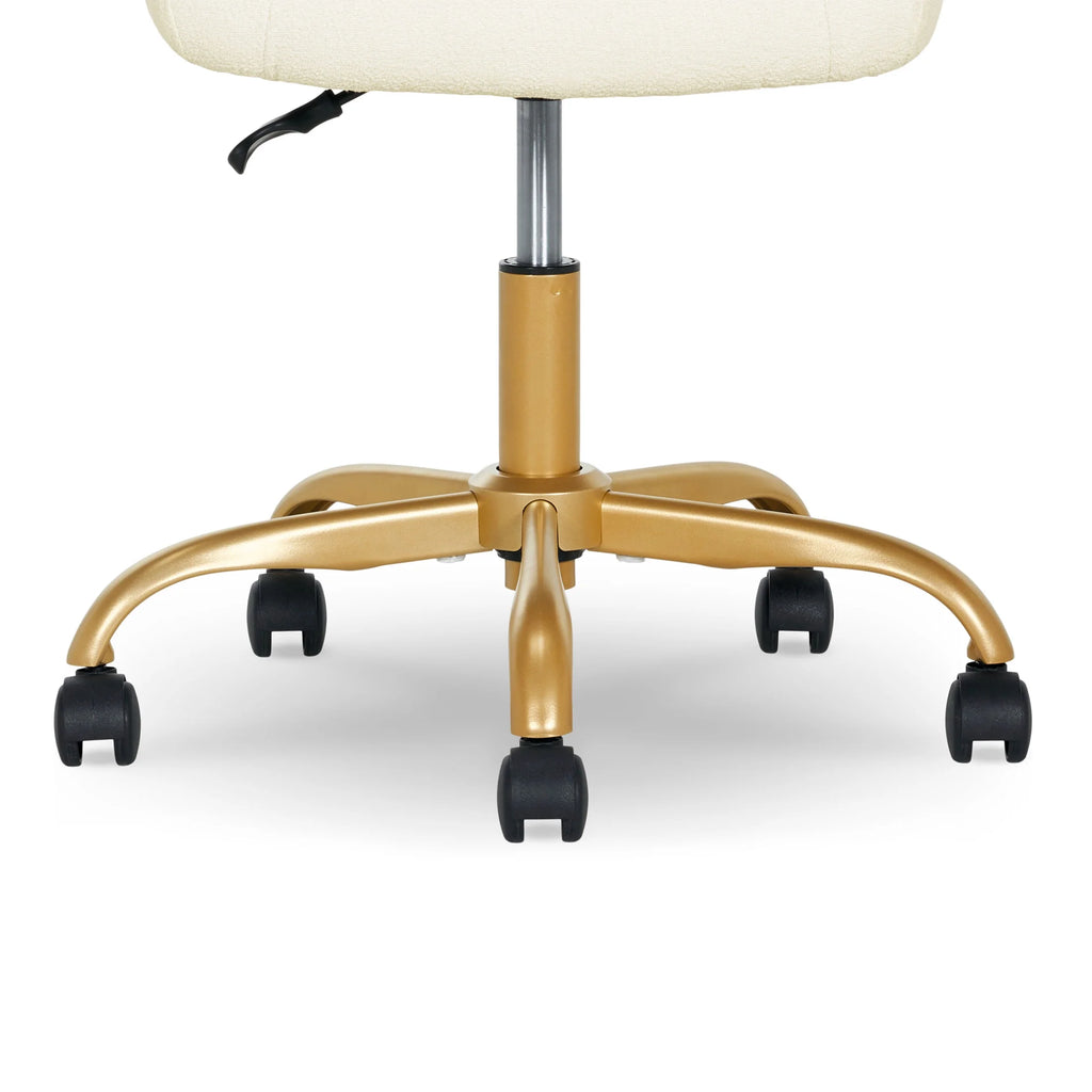 Mainstays Boucl Armless Office Chair for Adults and Teens, Cream