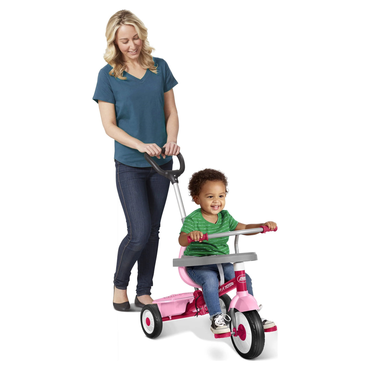 Radio Flyer, 3-in-1 Stroll 'N Trike, 3 Stages Grows with Child, Pink Tricycle