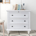 EUROCO 28 Larger Solid Wood 3-Drawer Side Table Nightstand, End Table with Pull out Tray for Bedroom, Living Room, Hallway, Entryway,White