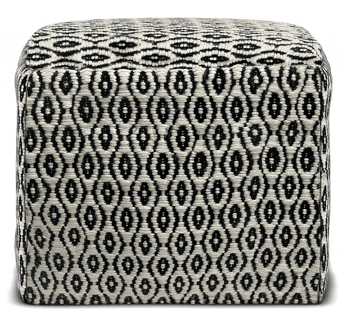 Exlonjet Margo 20 Inch Boho Round Pouf in Multi Color Braided Jute, For the Living Room, Bedroom and