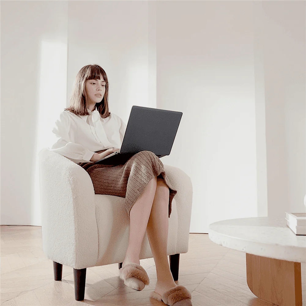 Yaheetech Upholstered Club Chair Accent Barrel Chair, Ivory