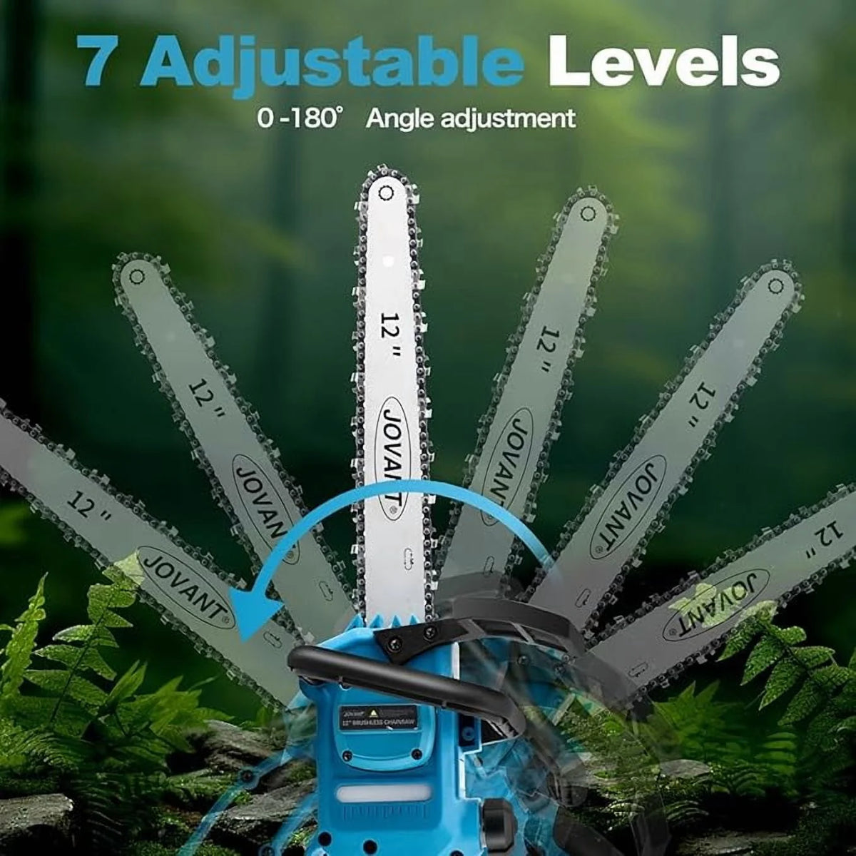 12 inch Cordless Pole Saw with 2 Max 20V*4Ah Batteries, Electric Pole Saw Battery Powered,15-Foot Reach for Tree Trimming