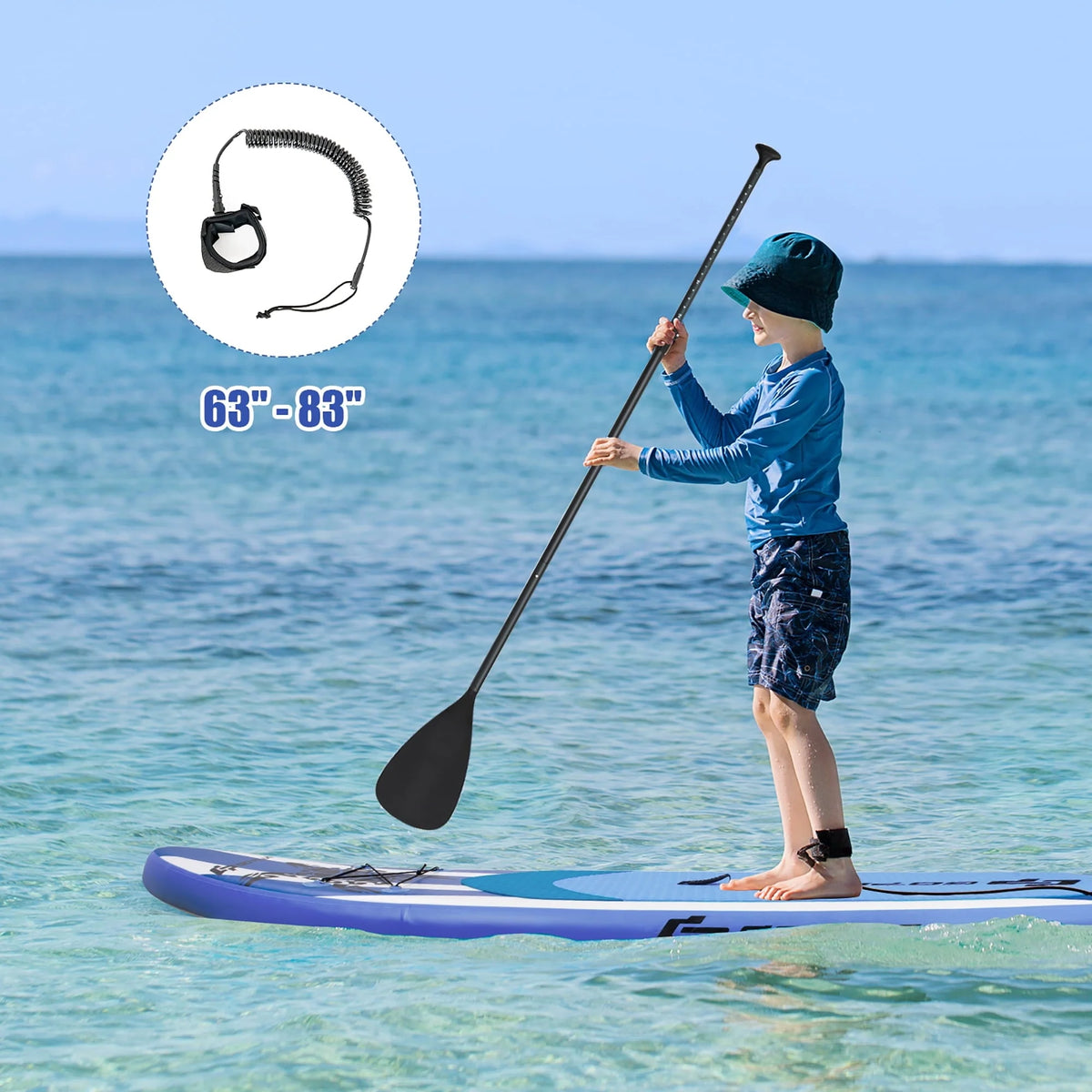 Goplus 11 Inflatable Stand Up Paddle Board SUP W/Carrying Bag Aluminum Paddle Navy