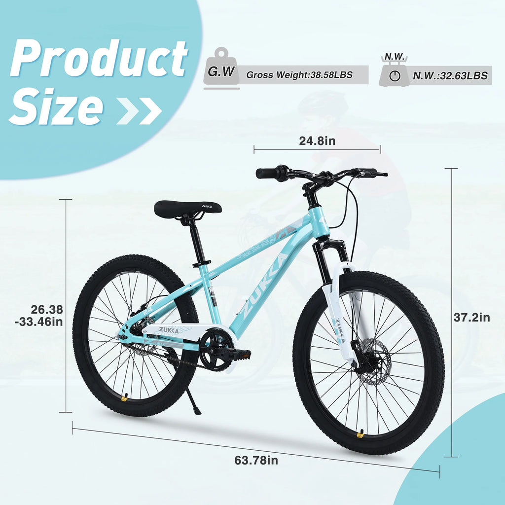 Mountain Bike,24 inch MTB for Boys and Girls Age 9-12 Years,Multiple Colors