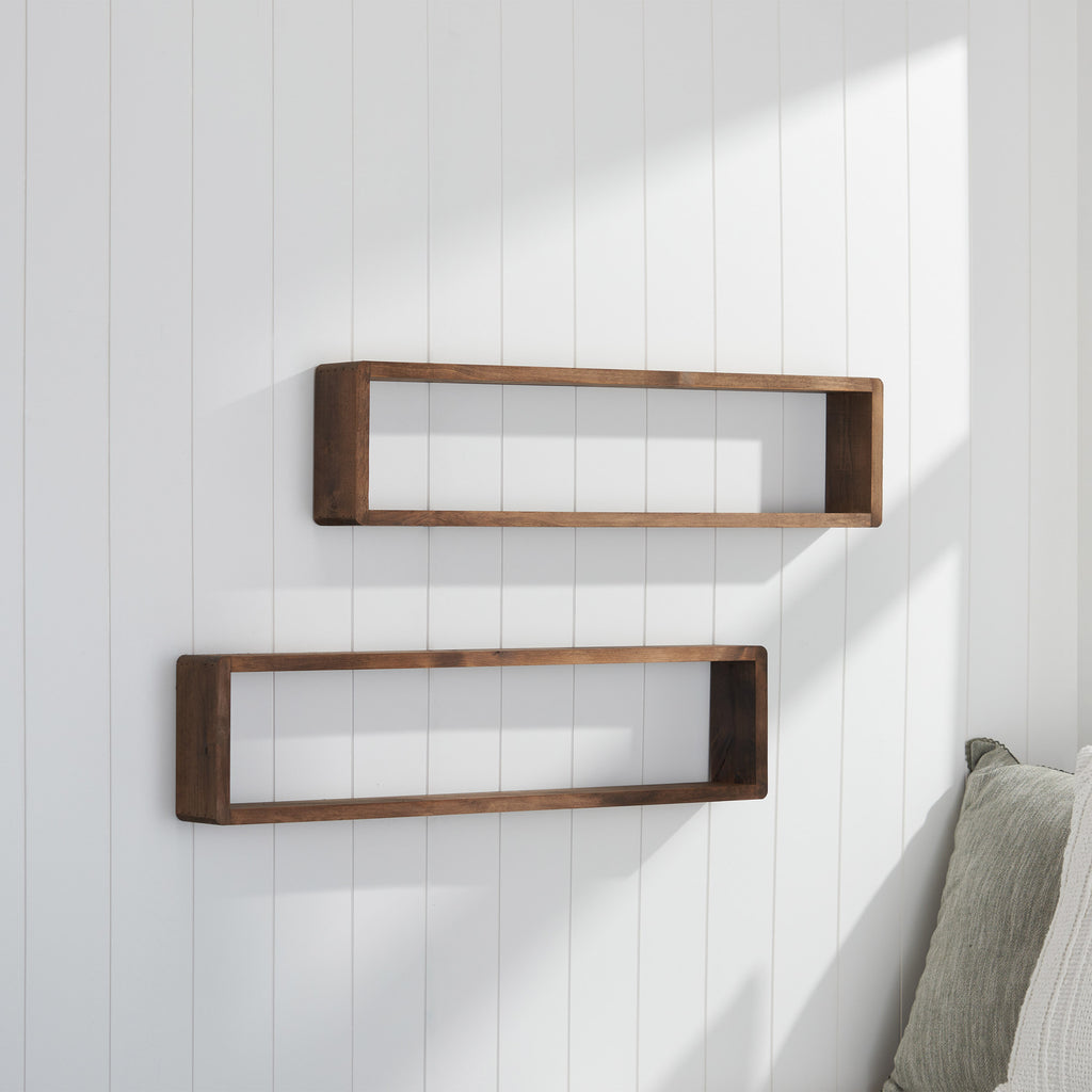 TRINITY Stackable Floating Box Shelf, 2-pack