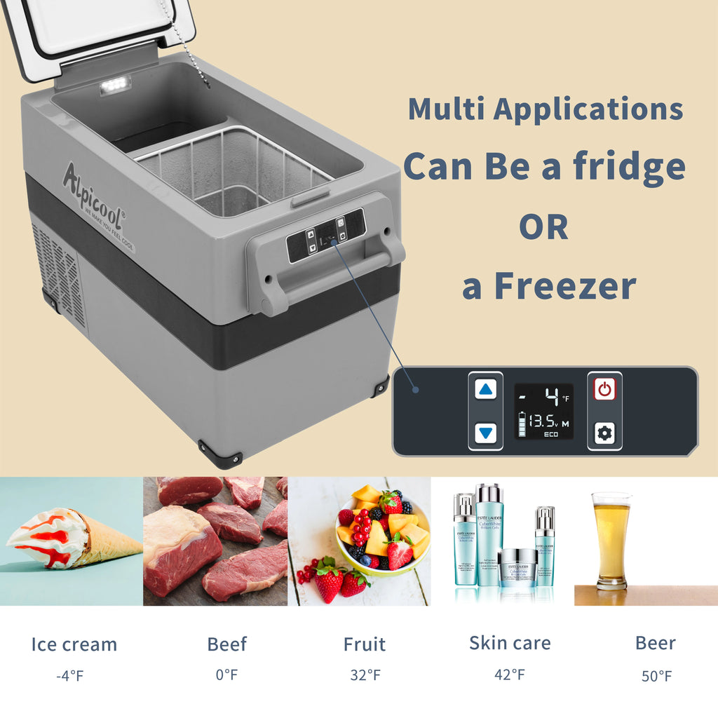 Alpicool CF55 Portable Refrigerator 12 Volt Car Freezer 58 Quart(55 Liter) Vehicle, Car, Truck, RV, Boat, Mini fridge freezer for Driving, Travel, Fishing, Outdoor -4F to 68F