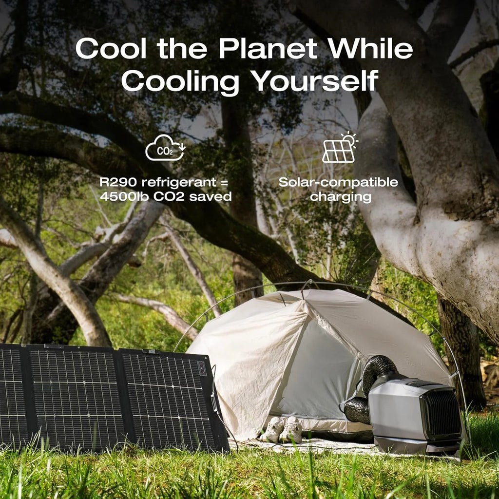 EF EcoFlow WAVE 3 Portable Air Conditioner with Add-on Battery, 1800W/6100 BTU Cooling and 2000W/6800 BTU Heating, 1000W Fast Charging in 75 mins, 8H Wireless Running, APP Control, for camping, RVs