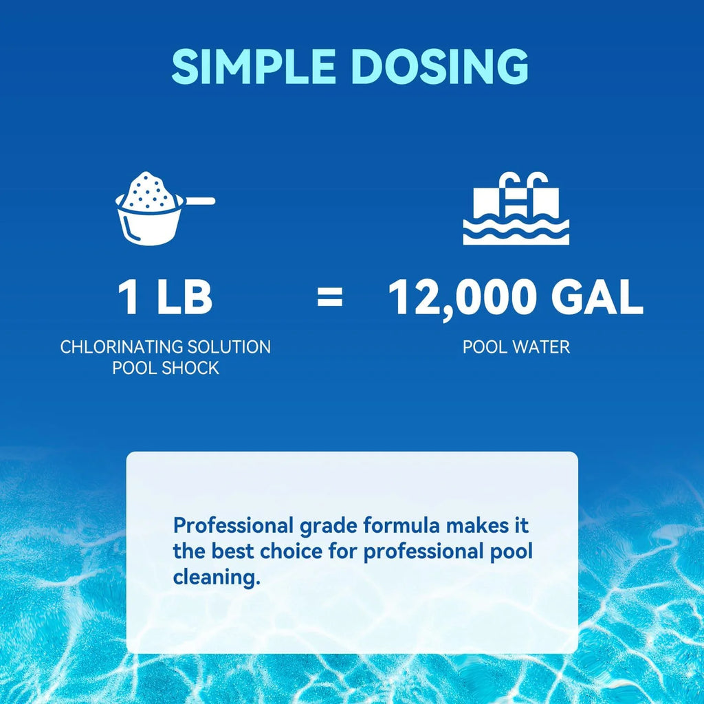 50lbs 68% Calcium Hypochlorite Pool Shock for Swimming Pools - Chlorine Granules Swimming
