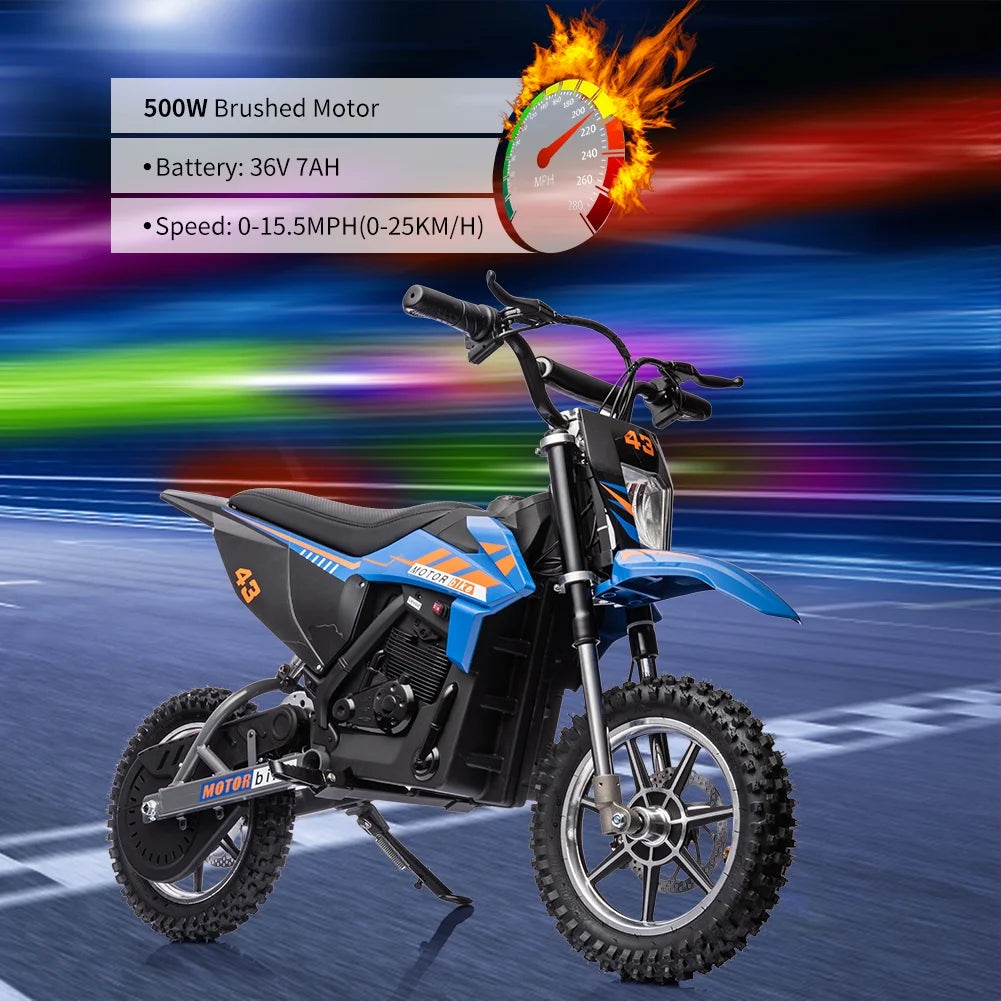 COZONY 36V Kids Electric Dirt Bike,15.5MPH Kids Electric Motorcycle W/ 350W Brushless Motor LED lights, Air-Filled Tires, Leather Seat,Disc Brake,Max Load 175 Lbs,for Kids Ages 14+ Teenagers, Black