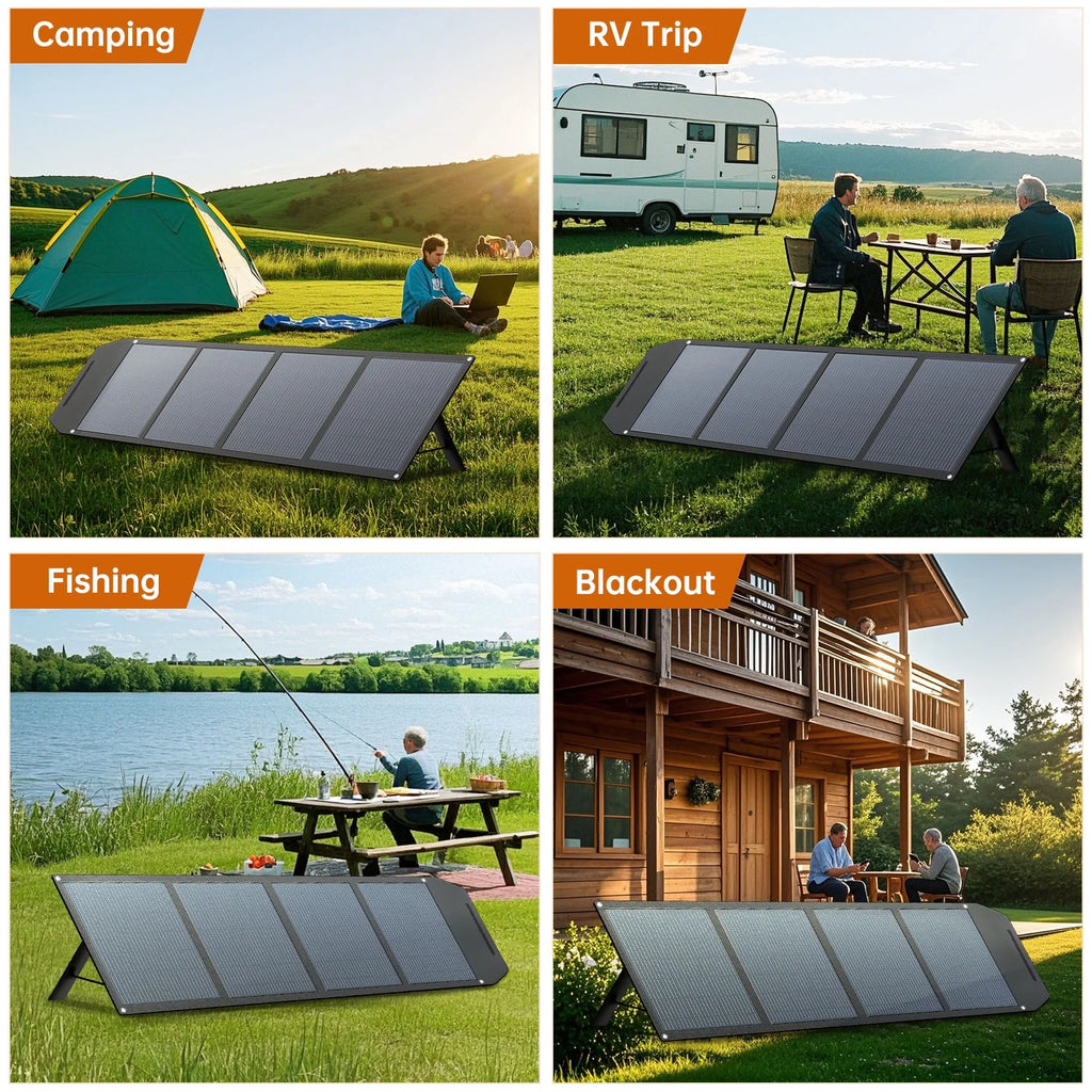 LVYUAN 400 Watt Foldable Solar Panel Kit, Portable Solar Charger Waterproof IP67 Solar Generator with MC4 Connector for Power Station, Camping, RV, Boat & Emergency