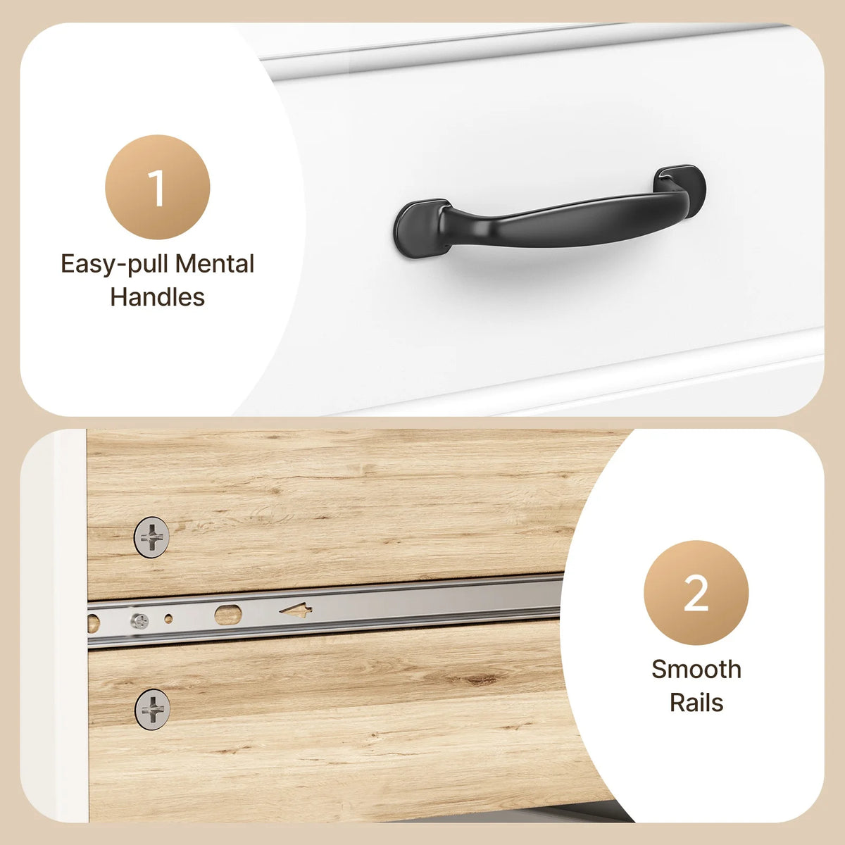 Dresser for Bedroom, Lofka 6-Drawer Wood Dresser with Anti-Tip Safety for Closet| Living Room