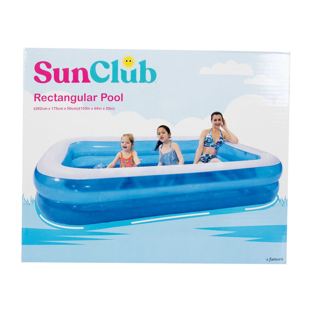 Pool Central 8.5' Blue and White Inflatable Rectangular Swimming Pool