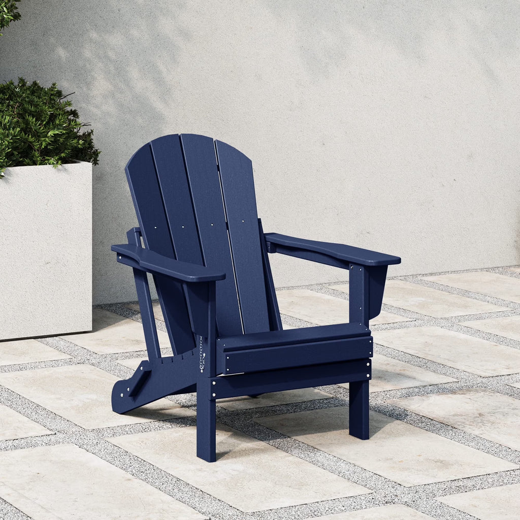Westintrends Outdoor Folding HDPE Adirondack Chair, Patio Seat, Weather Resistant, Dark Brown