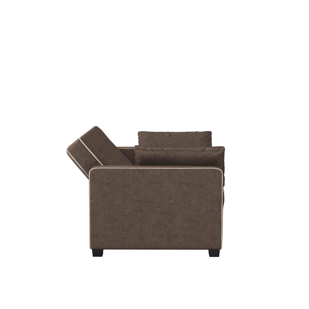 Serta Dream Convertibles Monroe Modern Polyester Convertible Queen Sofa Bed with Pillows Grey