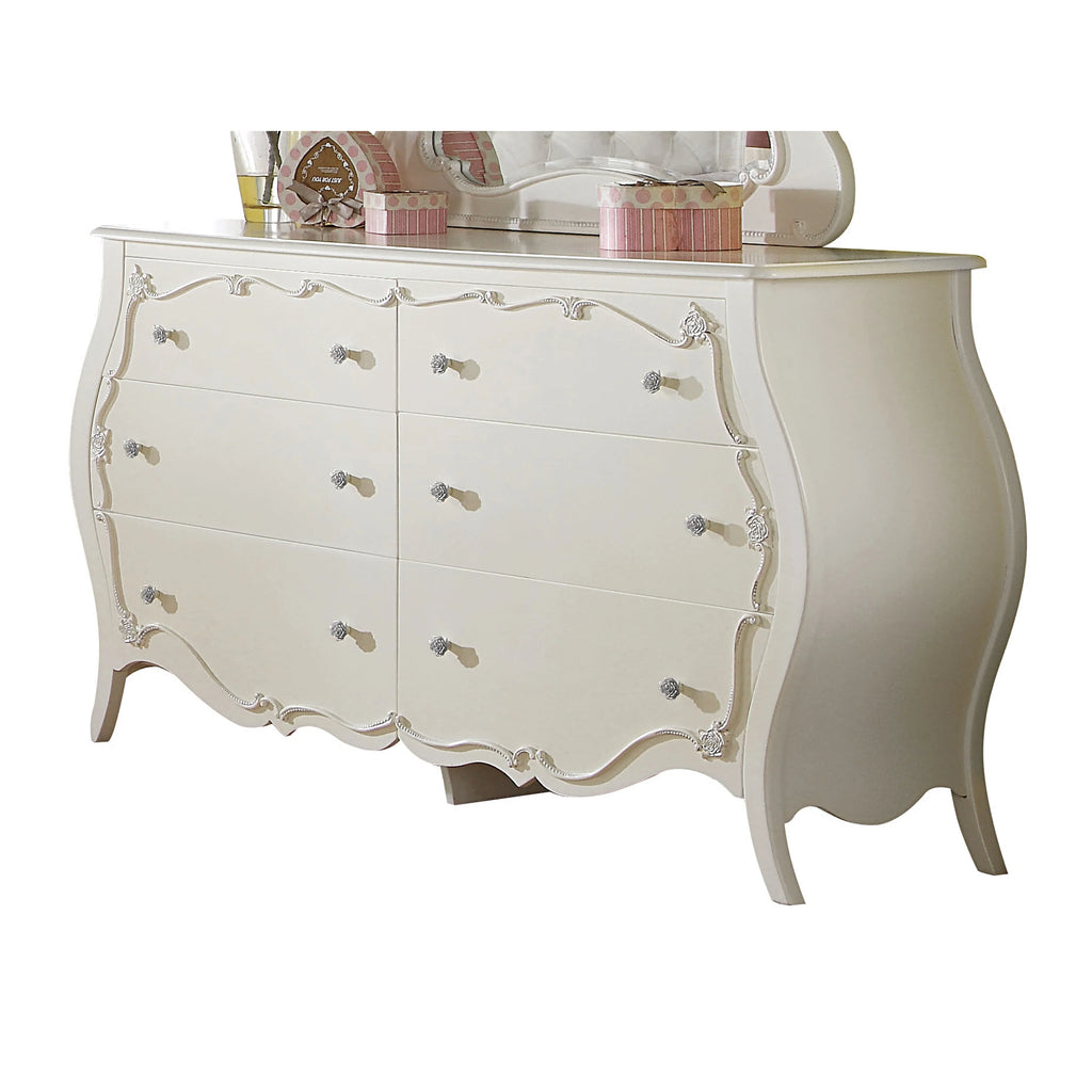 Acme Edalene Pearl White Pine 6-drawer Dresser