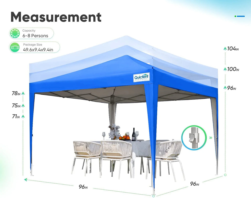 Quictent 8'x8' Pop up Canopy Tent with Sidewalls Instant Outdoor Gazebo Canopy Tent Shelter Enclosed Waterproof, with Wheeled Bag (Pink)